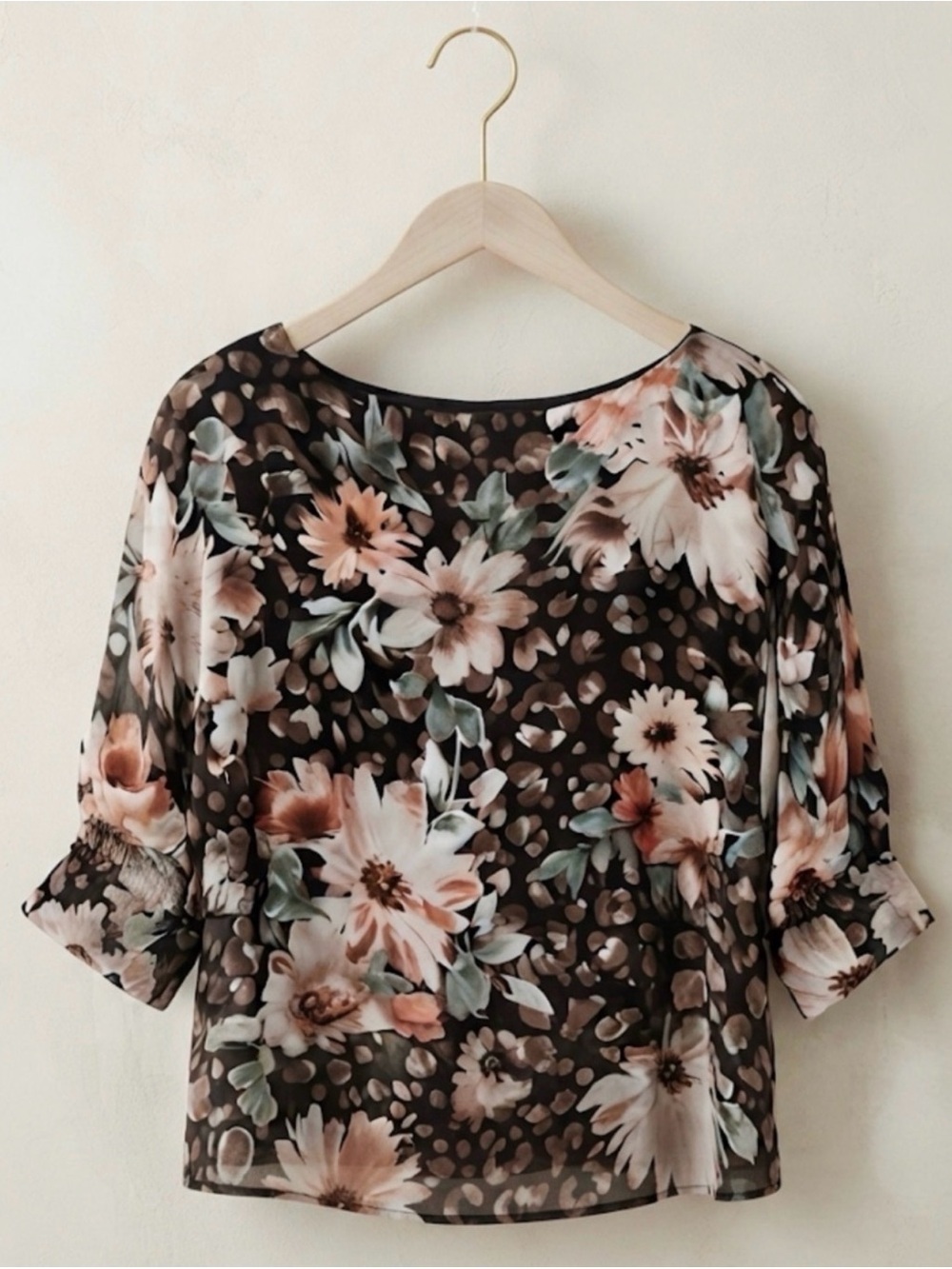 ODDY| Leopard floral tunic